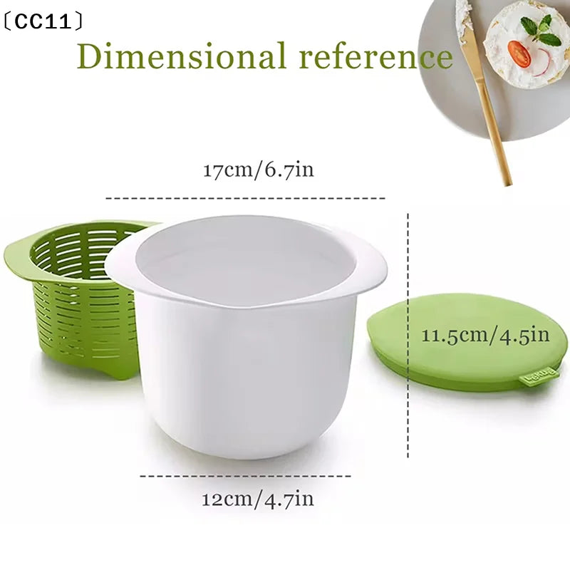 Cheese-making Kit Includes A Mold Set, A Tofu Press With A Drain Filter, A Microwave Cheese Maker, And Green Cheese Molds〔CC11〕 Vue