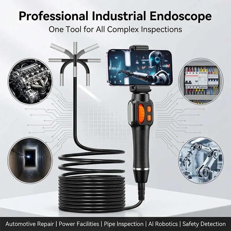 360° Articulating 6mm Borescope Camera 1080P HD | iOS & Android Borescope Inspection Camera Vue