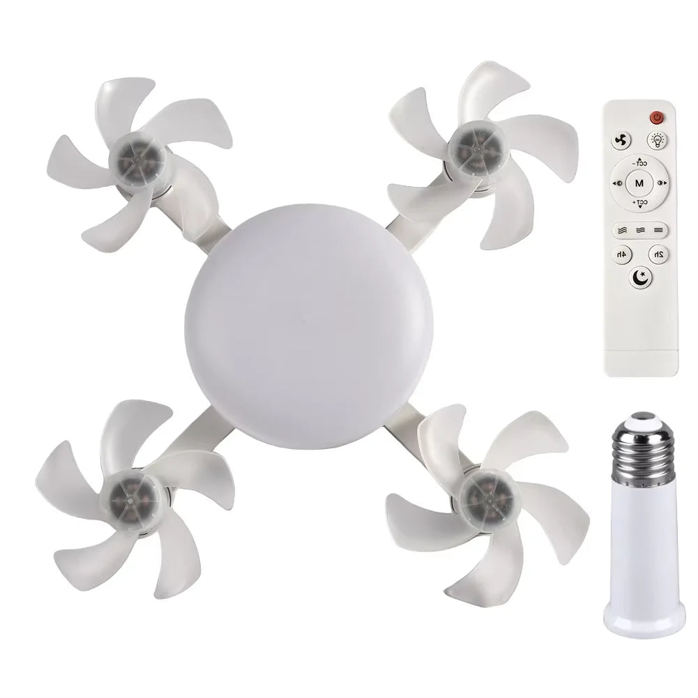 Intelligent Ceiling Light Electric Fan Light Kitchen High Wind Power Silent Easy To Clean E27 Screw Fan Light Restaurant Fan Eye Vue 4 Fan extend Other 21-30W