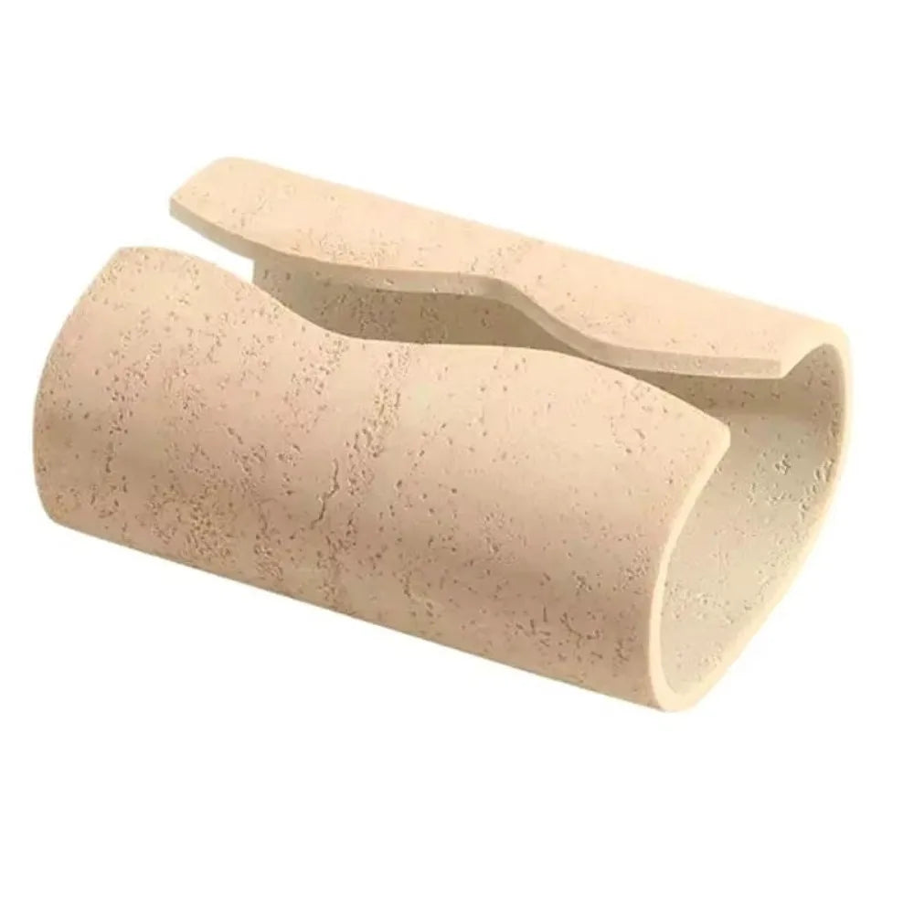 Rectangular Resin Tissue Box Imitation Cave Stone Design Vintage Artistic Napkin Holder Wear-resistant Decorative Vue Apricot