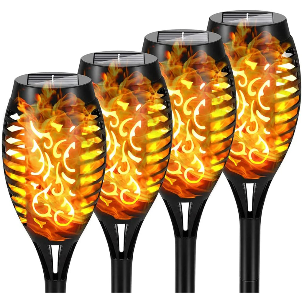 12LED Solar Flame Light Outdoor,Waterproof 12LEDs Torches Landscape Lamp for Outdoor Courtyard Garden Yard,Halloween Decorations Vue 12LED-4