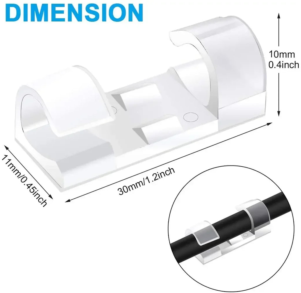 Cable Organizer Clips 20-40PCS Cable Management Wire Manager Cord Holder USB Charging Data Line Bobbin Winder Wall Mounted Hook Vue
