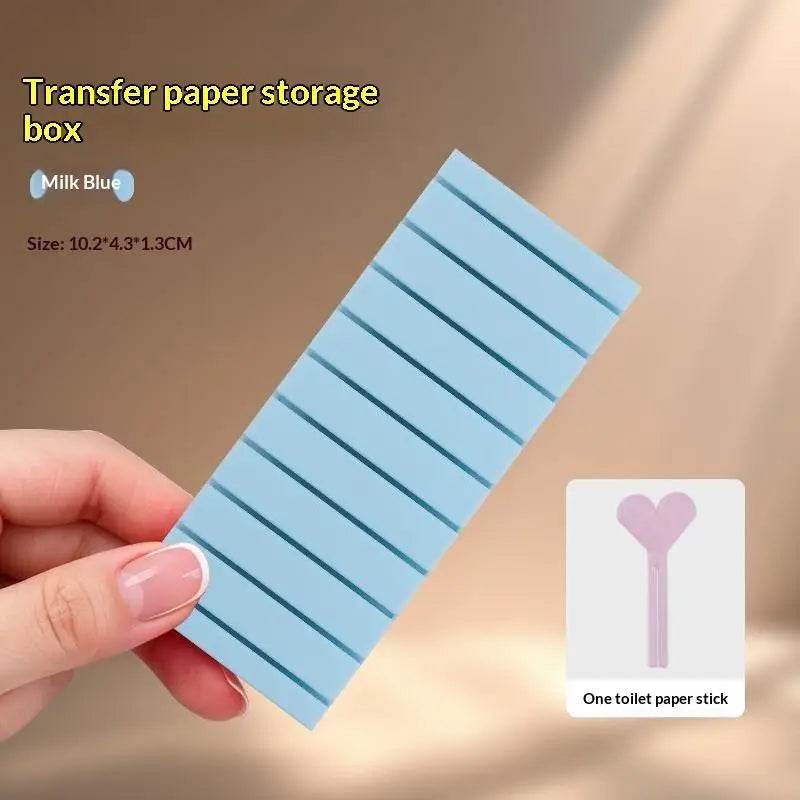 Mini Portable 10 Slot Nail Art Transfer Foil Storage Box, Anti Wrinkle Design for Home DIY & Professional Salon Vue Blue