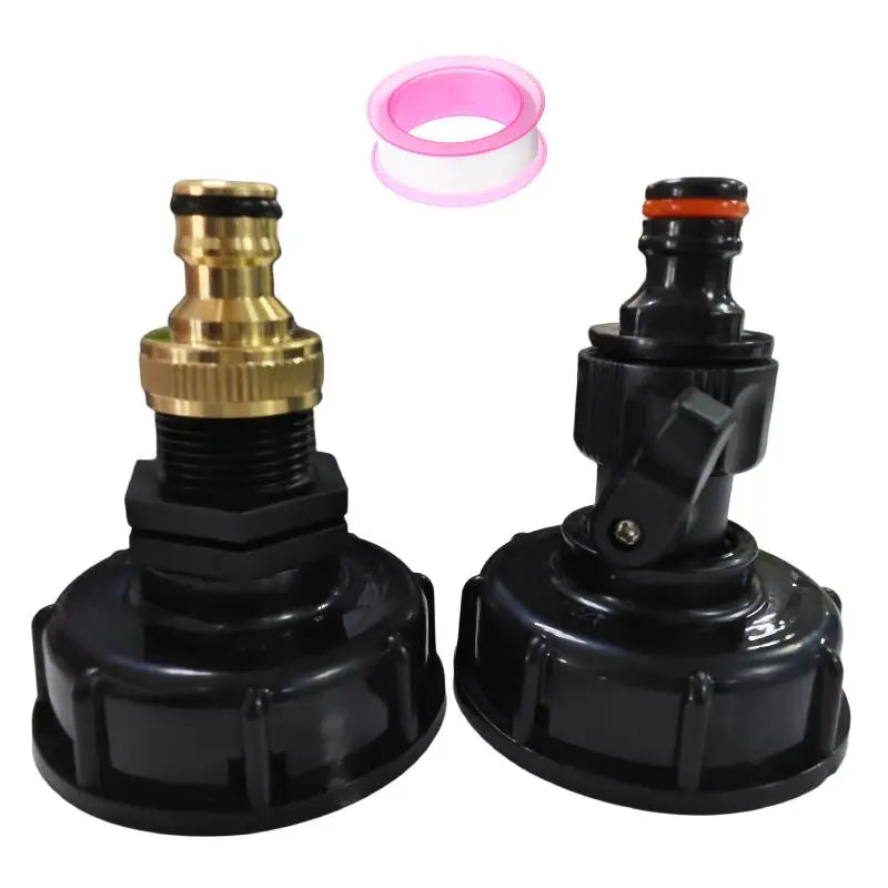 1 Set IBC Tank Valve Adapter 1 2 3 4 Inch Water Hose Connector with 60mm Coarse Thread for Reusable Liquid Storage Vue