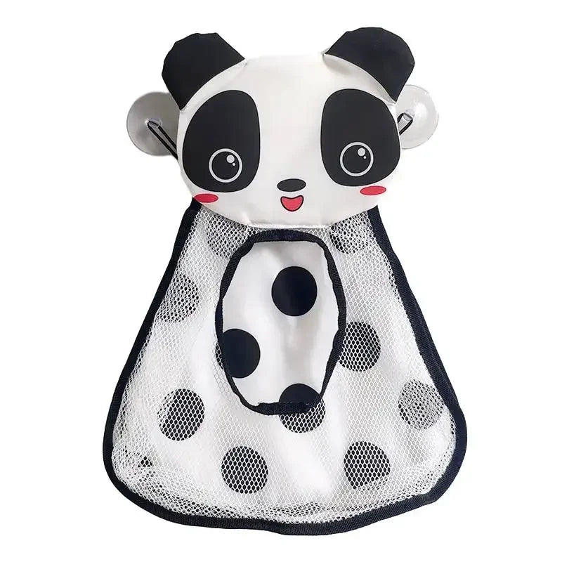 For Kids Strong Suction Cups Storage Bag Durable Polyester Perfect Gift for Xmas Duck Frog Bath Toy Organize Water Toys Game Bag Vue B226 Panda