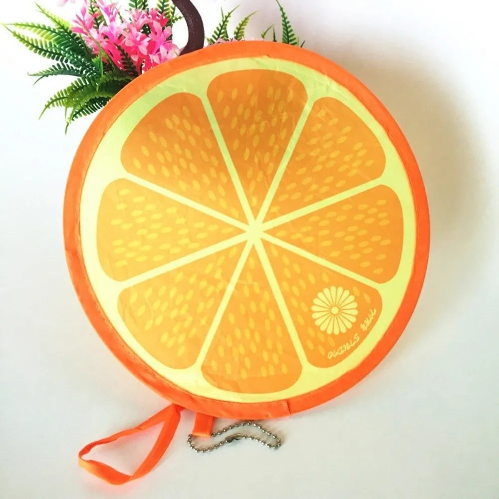 Cute Portable Round Foldable Hand Fans Fruit Cartoon Pocket Design
