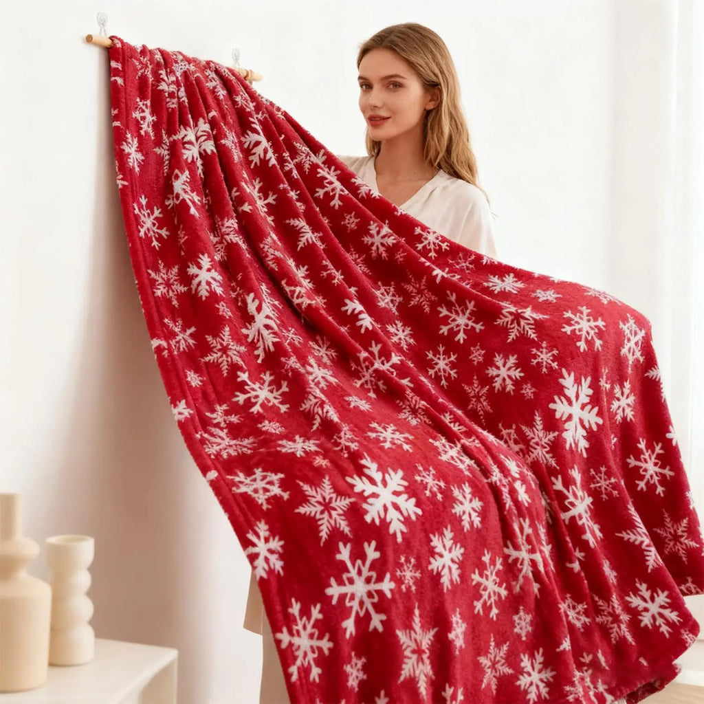 Christmas Blanket Soft Fleece Warm Home Decor Winter Flannel Blanket Christmas Decorations for Women Wife Sofa Bed Living Room Vue