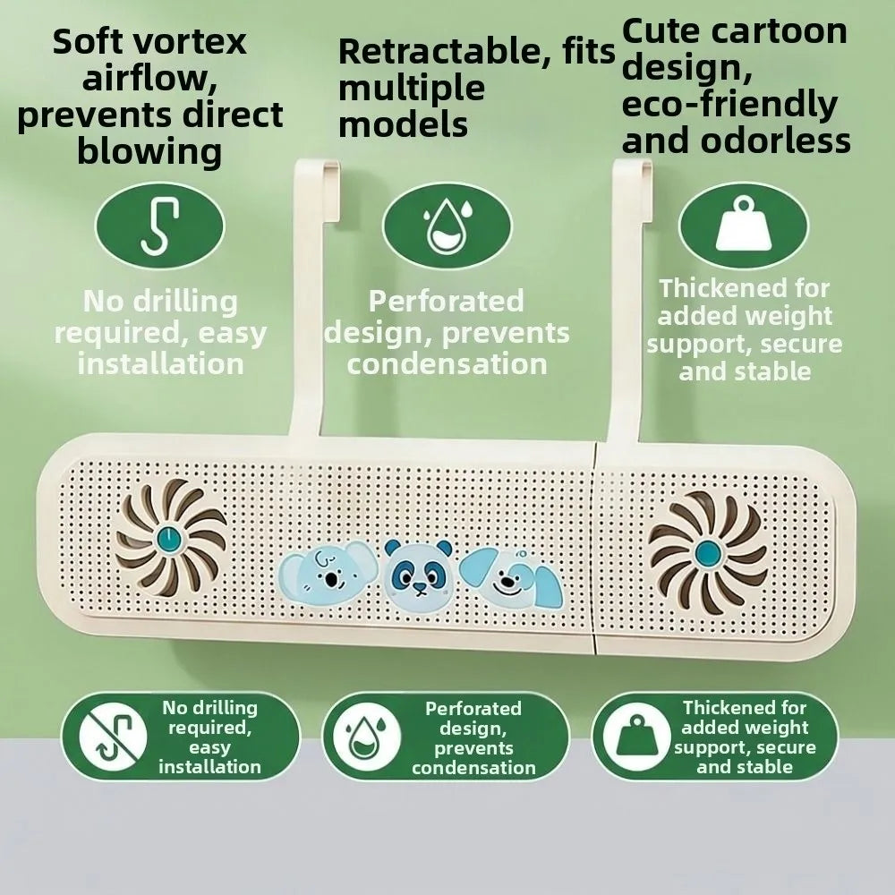 Adjustable Air Conditioner Windshield Expandable Hanging Air Conditioner Outlet Baffle with Aromatherapy Silent Vue