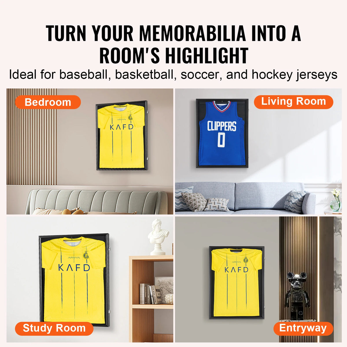 Large Lockable Jersey Display Shadow Box – 98% UV Protection Sports Display Case Vue