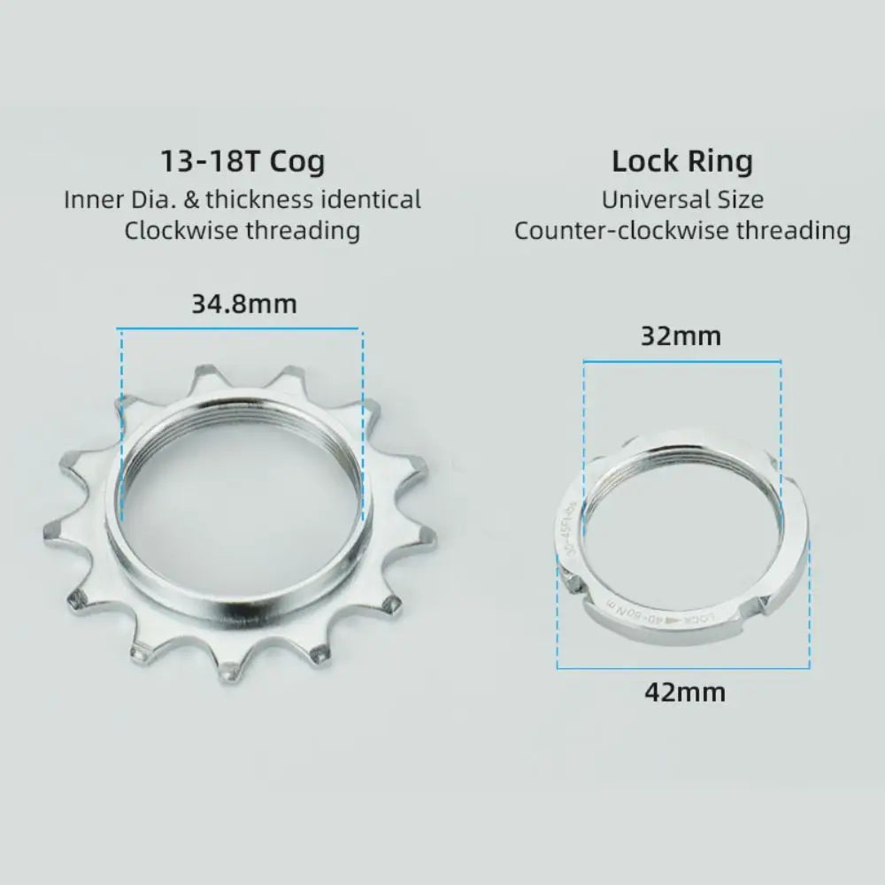 13T 14T 15T 16T 17T 18T Bicycle Freewheel Threaded Lock Rings Hub Locking Bike Wheel Cogs Fixie Track Carbon Steel Vue