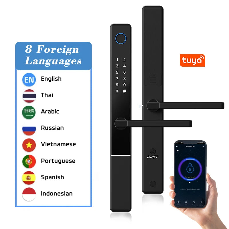 Euro 92/85/72mm Tuya wifi Smart Home Fingerprint Digital Smart door lock for UPVC Aluminium door Vue