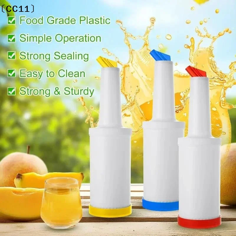 1L Plastic Juice Jug Dispensers Bar Pour Colorful Juice Pouring Bottle Containers For Bar Home Supplies Restaurant Cafe〔CC11〕 Vue