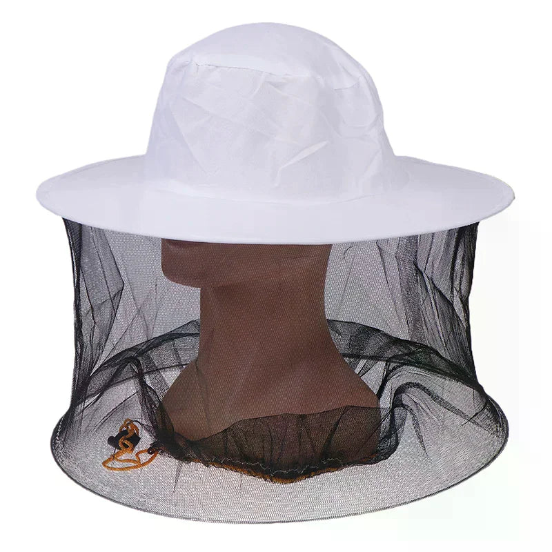 1pc BeeKeeping Protective Bee Hat Anti Bee White Hat-Veil Combo Bee Hat Bug Mesh Mask Beekeeping Protection Beekeeper Vue