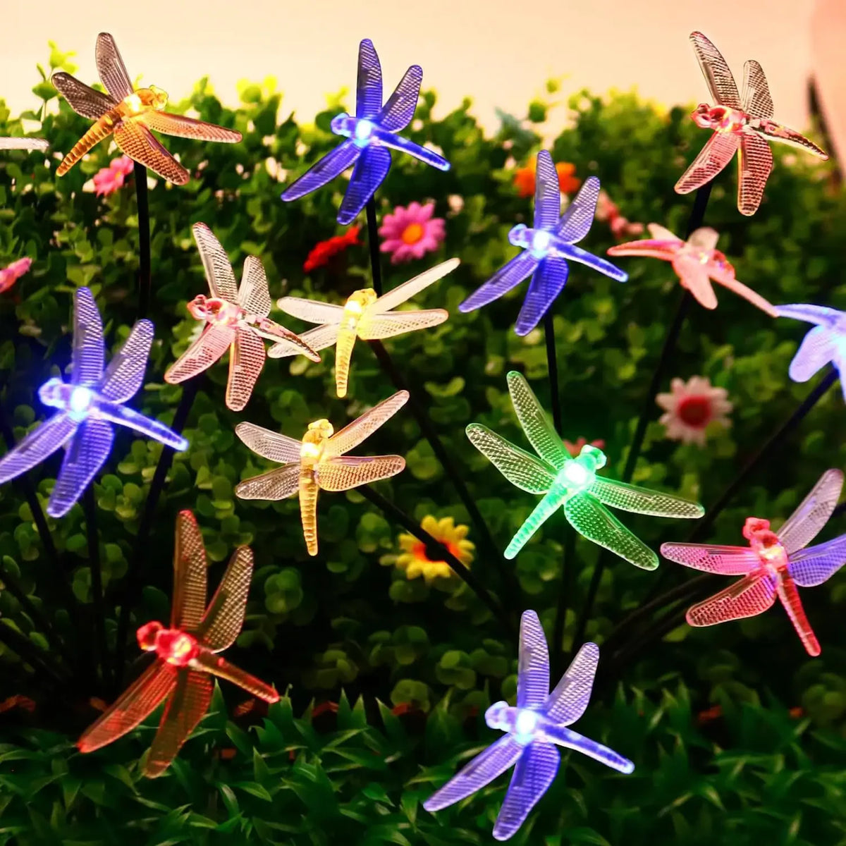 Solar Lights Outdoor Home Garden Decor Waterproof Holiday Dragonfly Stake Lights Christmas Decorations LED Fairy Lights Vue