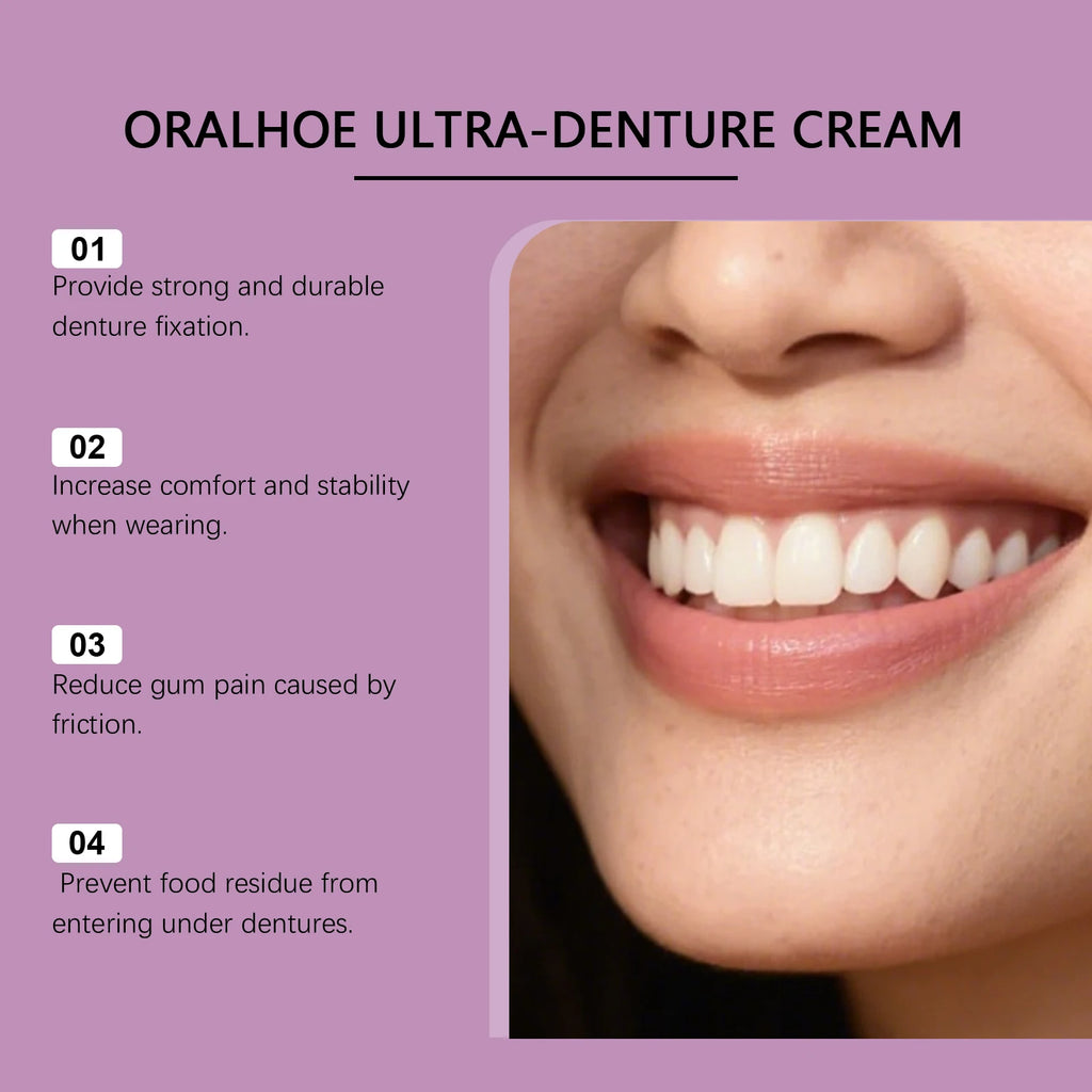 Denture Adhesive, Comfort Care, All-Day Secure Hold, Beautiful Smile Enhancement, Easy to Apply & Long-Lasting, Safe for Daily U Vue