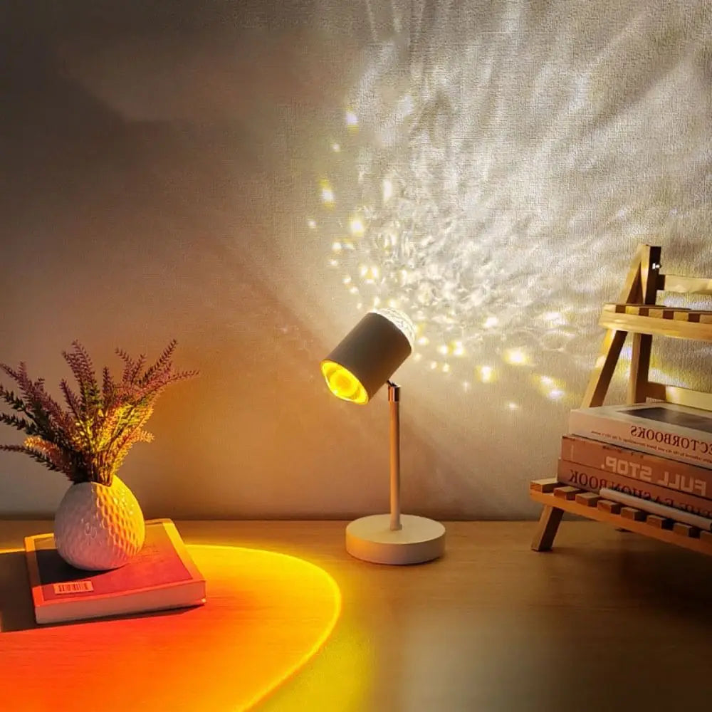 16 Colors Water Ripple Lamp 360° Rotation Corrugated Light Dual-Head Design Internet Famous 36v Sunset Lamp Living Room Vue