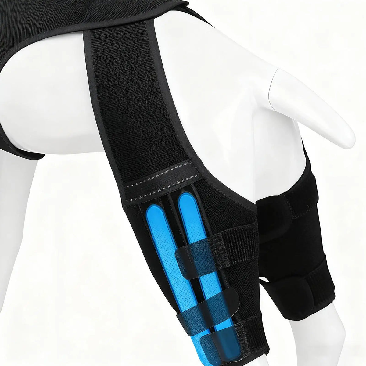 S-XXL Dog Knee Braces for Back Leg Adjustable Joint Sleeve Dog Back Leg Brace w/4 Metal Stabilizers for Hiking Exercise Outdoor Vue