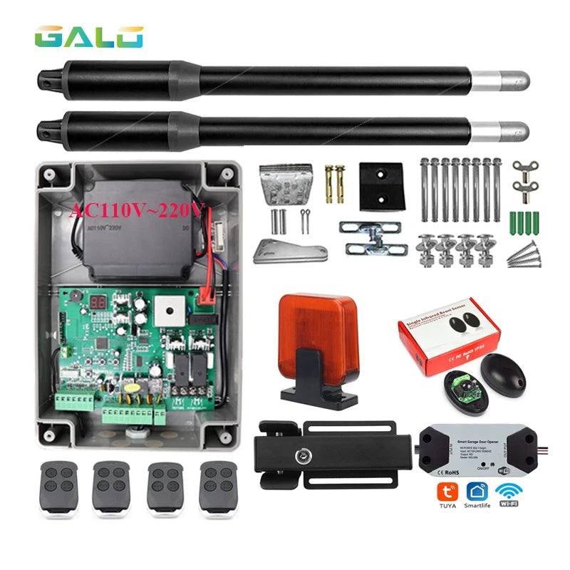 High-Tech Swing Gate Opener Kit with Safety Electronic Lock and Enhanced Security Automatic Door Opener Set for Swing Gate Vue