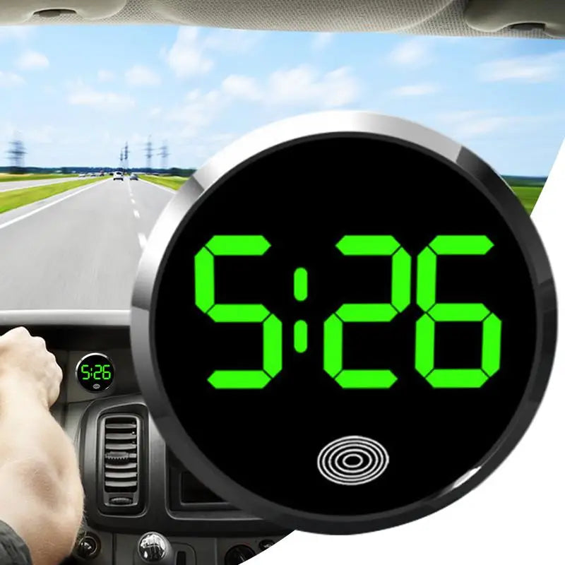 LED Touch Car Dashboard Clock – Stick-On Digital Auto Clock Car Dashboard Clock Vue