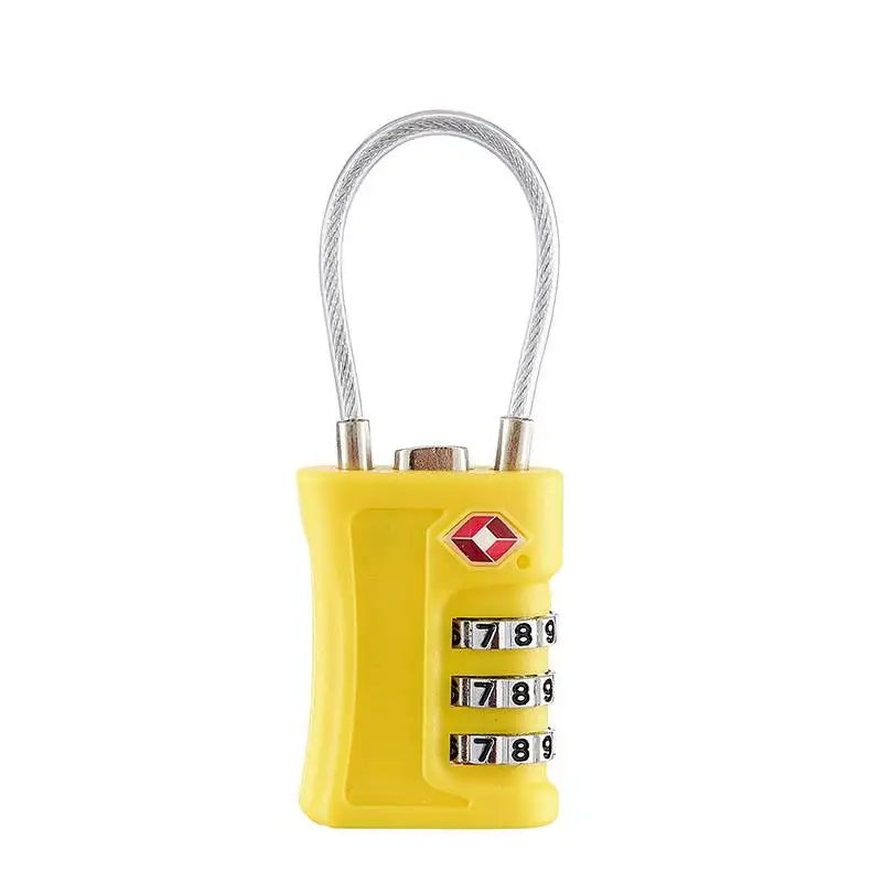 New TSA Customs Colorful Code Lock for Travel Luggage Password Changeable Lock Contrast Color Design Padlock Cabinet Locker Vue yellow 2