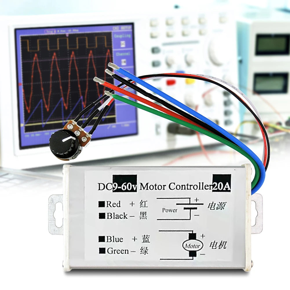 PWM DC Motor Speed Controller 9–60V 20A | Motor Driver Motor Speed Controller Vue