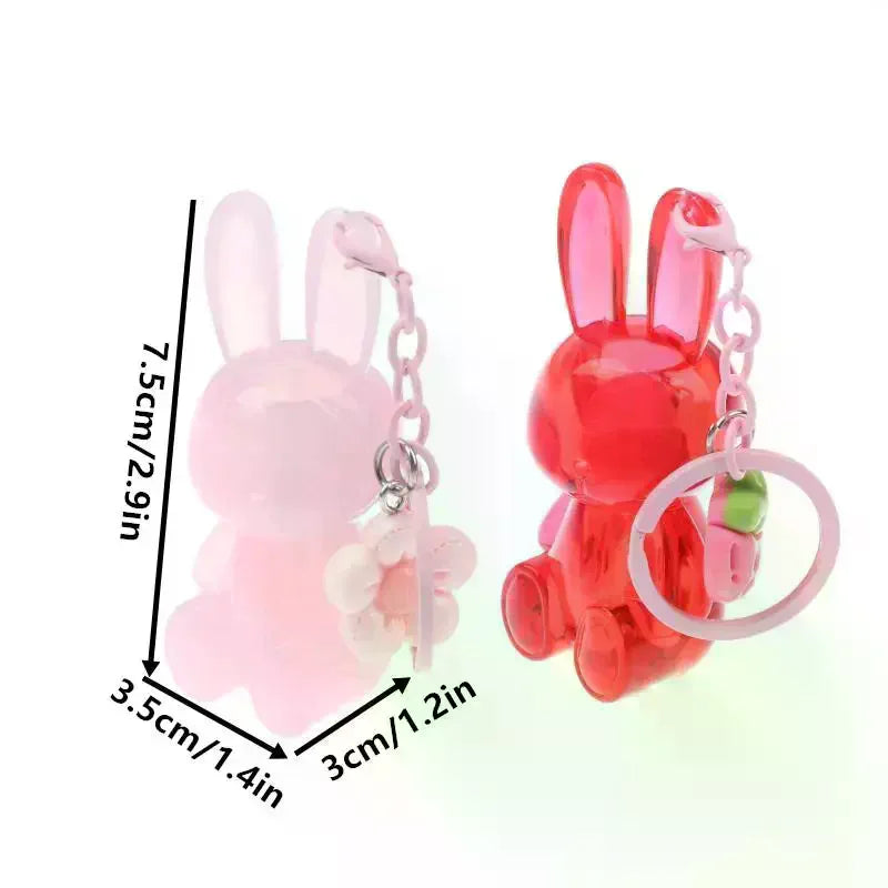 Empty Cute Bunny Shape Lip Gloss Tube Keychain Rabbit Refillable Lip Glaze Container Cosmetic Packaging Bottle With Pendant Vue