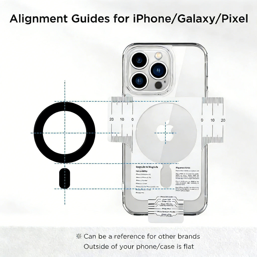 Magnetic Ring Sticker - Magsafe Compatible, Universal Adapter for iPhone 16-12 Series, Samsung Galaxy, Pixel & Phone Cases Vue