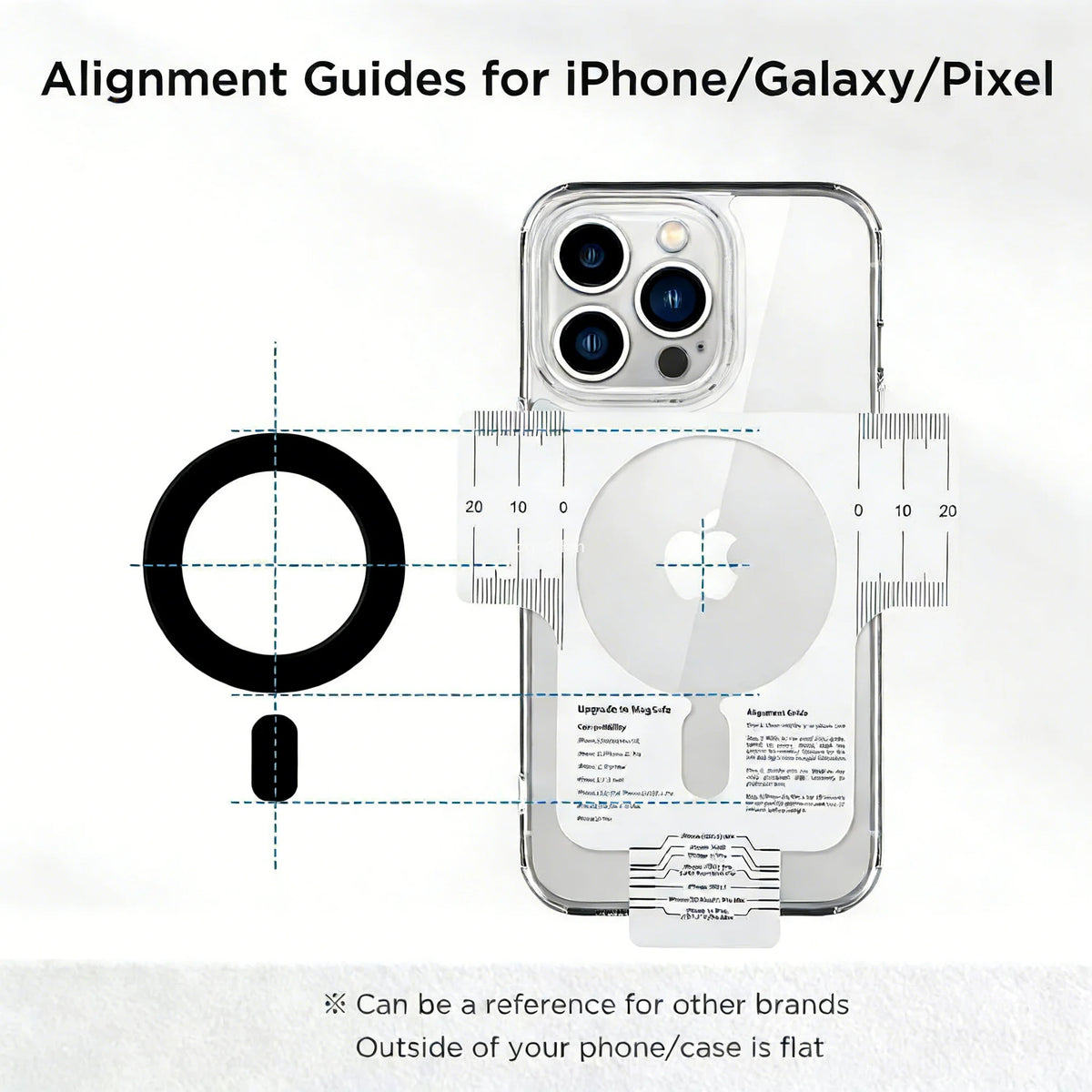 Magnetic Ring Sticker - Magsafe Compatible, Universal Adapter for iPhone 16-12 Series, Samsung Galaxy, Pixel & Phone Cases Vue