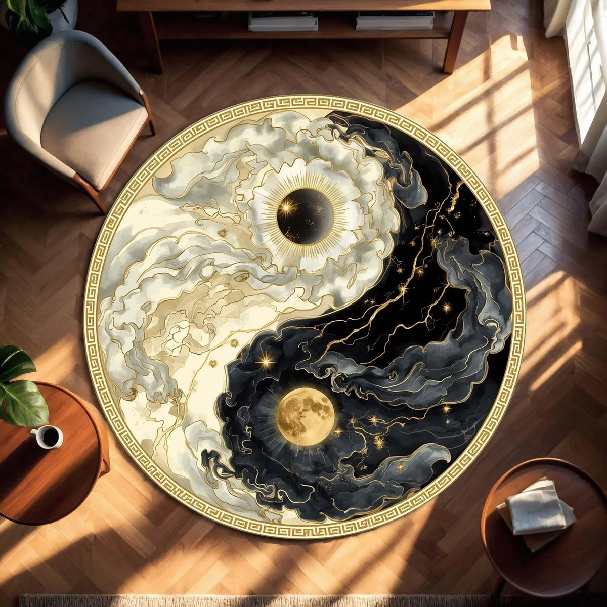 Bohemian Round Rug Stain Resistant Wear Resistant Cushion For Hanging Swing Chair Pad Balcony Bedroom Decor For Women Gift Vue 120x120cm A7