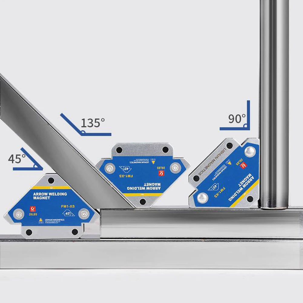 4pcs 50KG Magnetic Welding Holders Angle Solder Arrow Magnet Weld Fixer Positioner 45/90/135° Multi-angle Auxiliary Locator Tool Vue