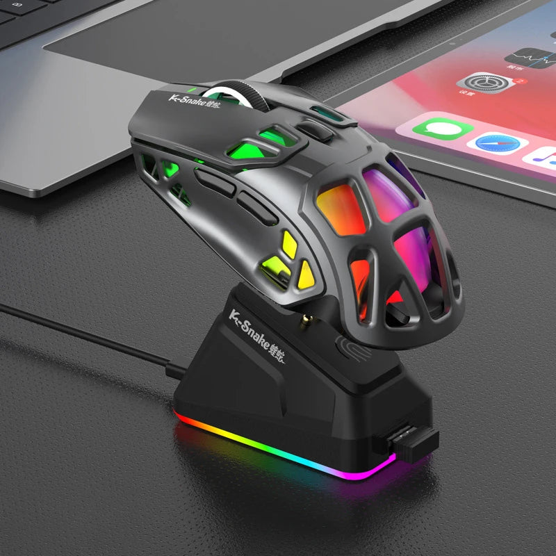 Lenovo X9Pro Tri-Mode Wireless Mouse 2.4G Bluetooth Wired Lightweight Magnetic Charging Dock Desktop Laptop Gaming&Office Vue Grey