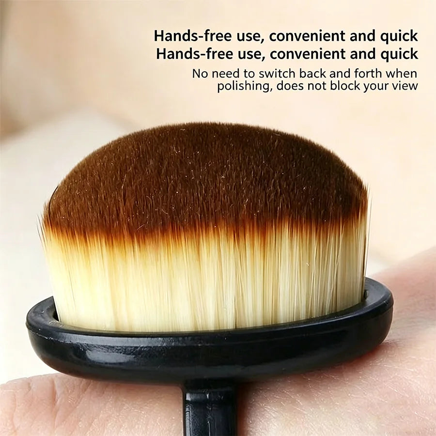 Soft Short Handle Nail Ring Brush, Gentle Nail Dust Remover, Fragrance-Free Soft Bristle Manicure Brush for Salon & Home Use Vue