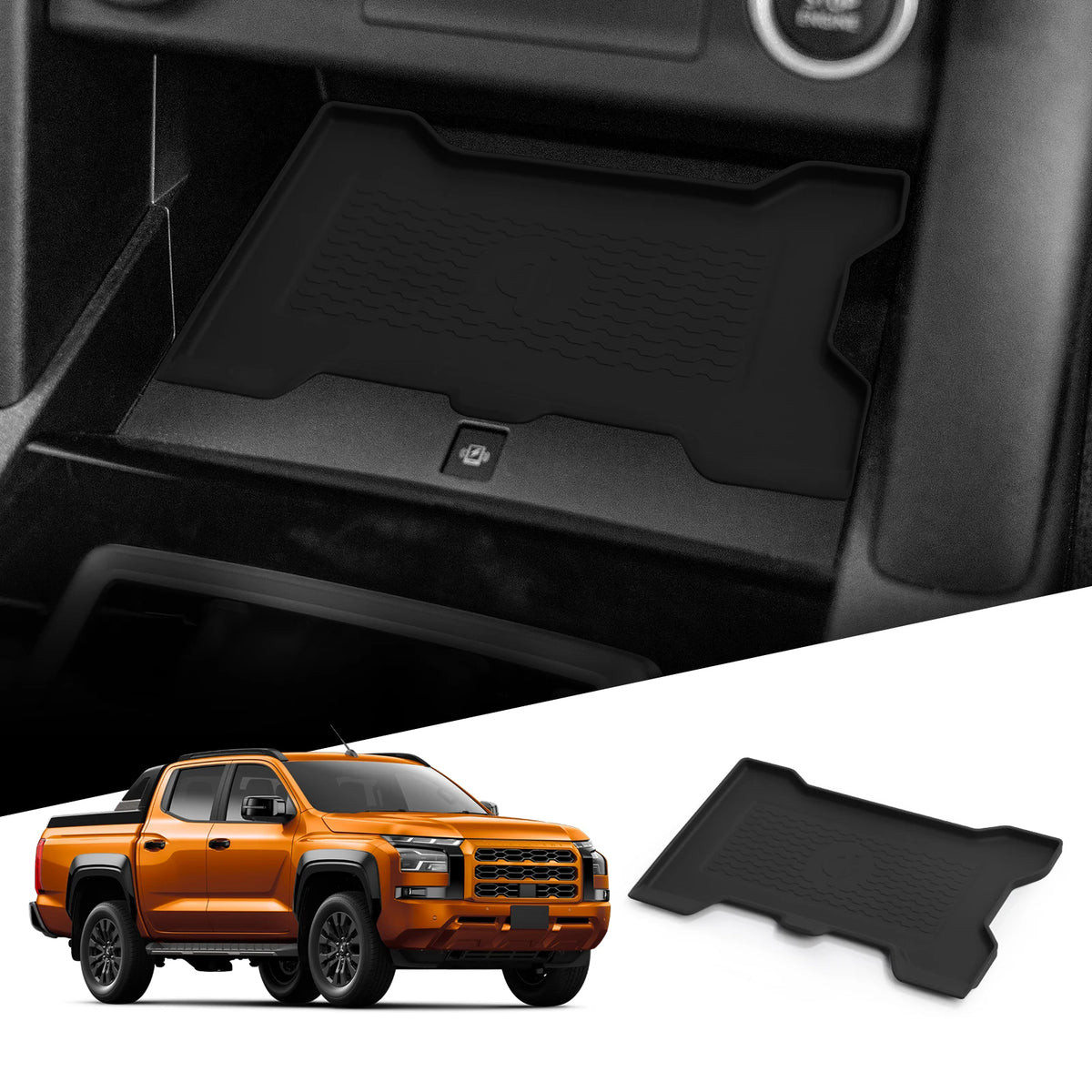for Mitsubishi Triton 2024 2025 Car Anti-Slip Pad Silicone Only Fit With Wireless Charger Model Anti Dirt Pad Accessories Vue