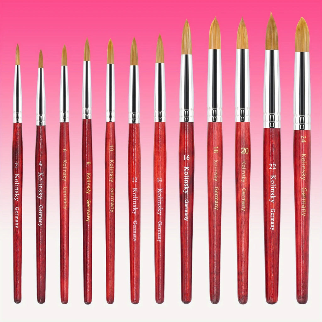 1Pc Nail Art Mink Brush Wood Handle Gel Build Manicure Drawing Tools Acrylic Dotting Painting Brushes Vue