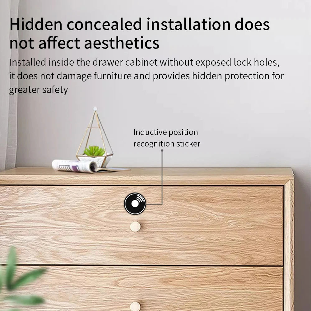 Smart Keyless Invisible Lock Tuya App Cabinet Lock Fast Unlocking File Drawer Door Electric IC Card Lock Home Office Furniture Vue