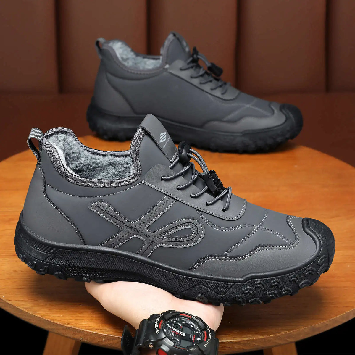 Men's Winter Fleece-Lined Ankle Boots – Anti-Slip Cotton Winter Ankle Boots Vue