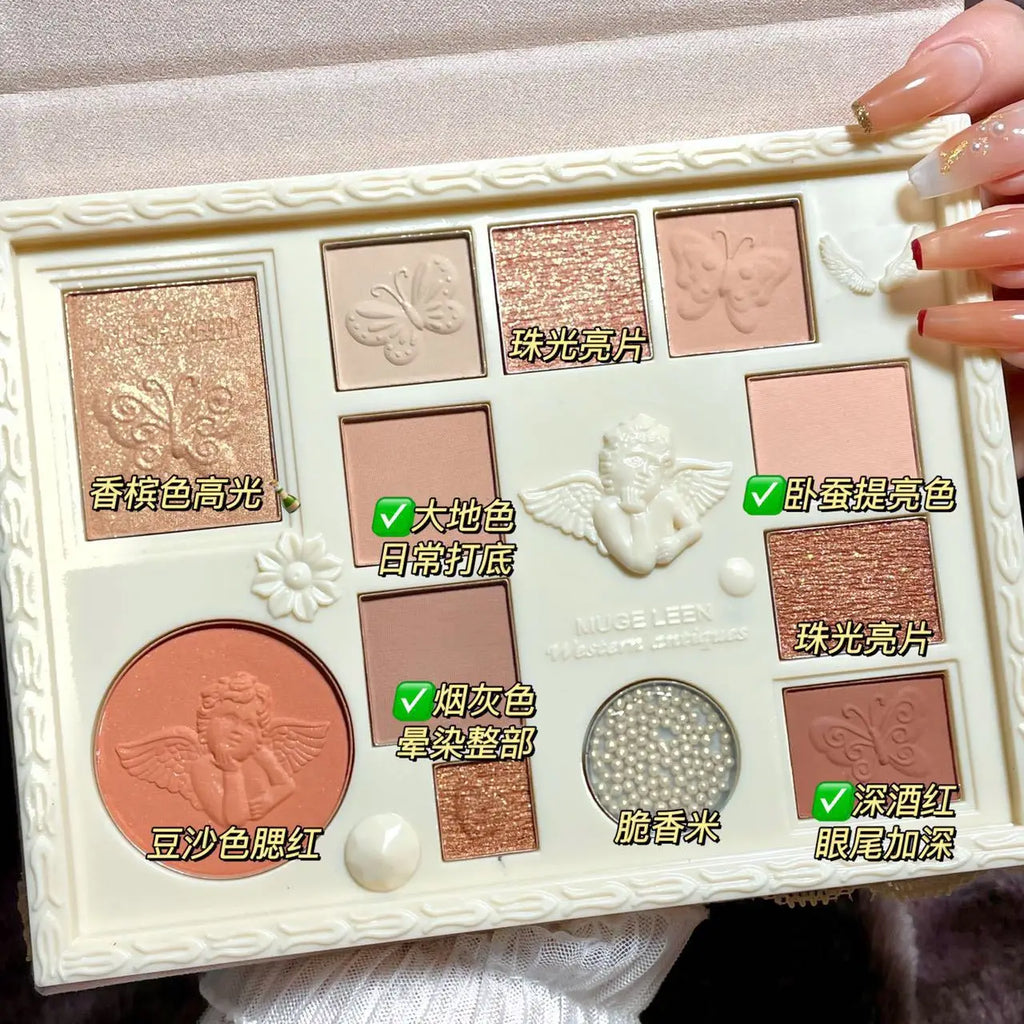 11 Colors Carving Face Blusher Bar Cheek Blush Powder Makeup Bronzer Palette with Brush Makeup Peach Cosmetics for Face Make Up Vue