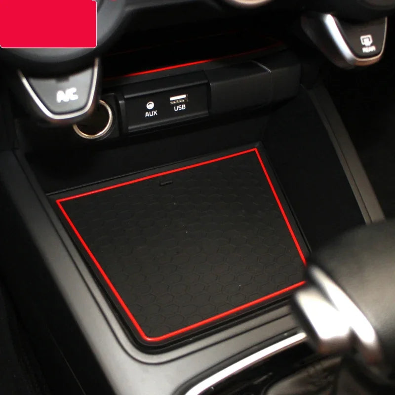 Smabee for Kia Rio 4 X-Line 2017 - 2022 2023 2024 Anti-Slip Gate Slot Cup Holder Mat Non-slip Pad Interior Accessories 18pcs/Set Vue