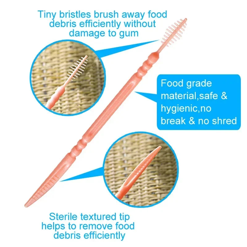 200 PCs Toothpick Brush Interdental Brush Teeth Boxed Plastic Toothpick Disposable Household Picking Dental Floss Vue