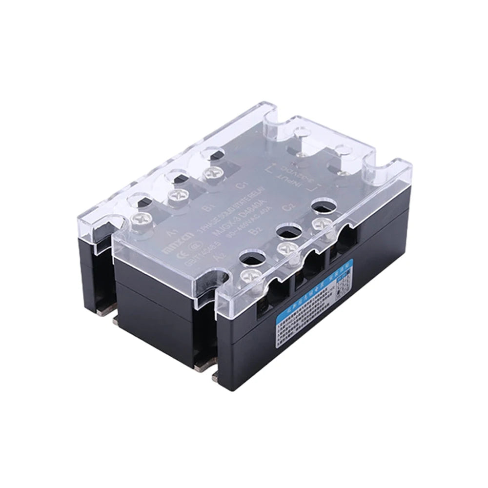 MJGX-3 D4840A Three Phase Solid State Relay 3-32VDC Input 90-380VAC Output Solid State Relay with Led Indicator Vue