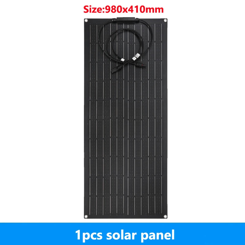 600W 300W Flexible Solar Panel Kit 18V Monocrystalline Solar Cell Outdoor Power Charger for Camping Yacht Motorhome RV Car Boat Vue 1pcs solar panel