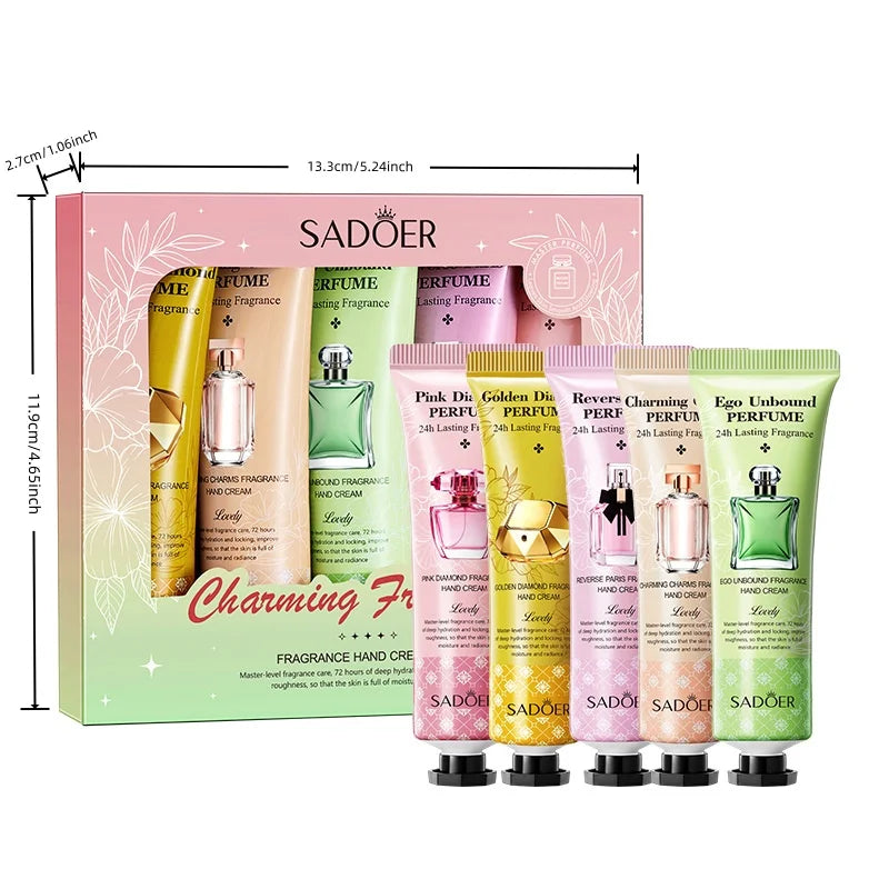 5-Piece Hand Cream Set, Five Styles to Choose from (Golden Diamond Fragrance Hand Cream 30g, Charming Charm Fragrance Hand Cream) Vue