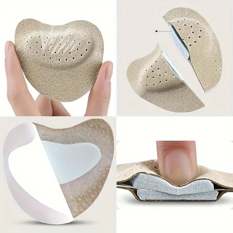 Women High Heels Insoles 4pcs Quick-drying Non-slip Self-adhesive Pads Breathable Sweat Absorbing Vue