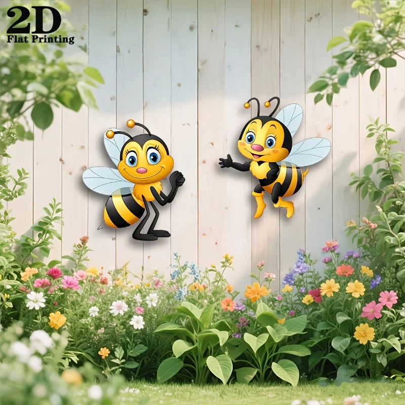 2D Flat Acrylic Bee Bohemian Wall Hanging Patio Fence Garden Perfect