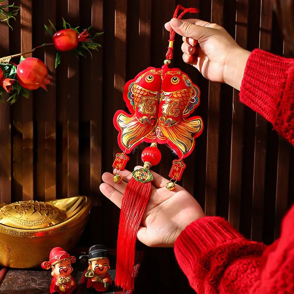 Good Fortune Chinese New Year Pendants Good Luck Best Wishes Spring Festival Decorations Get Rich Red New Year Hanging Ornaments Vue -3