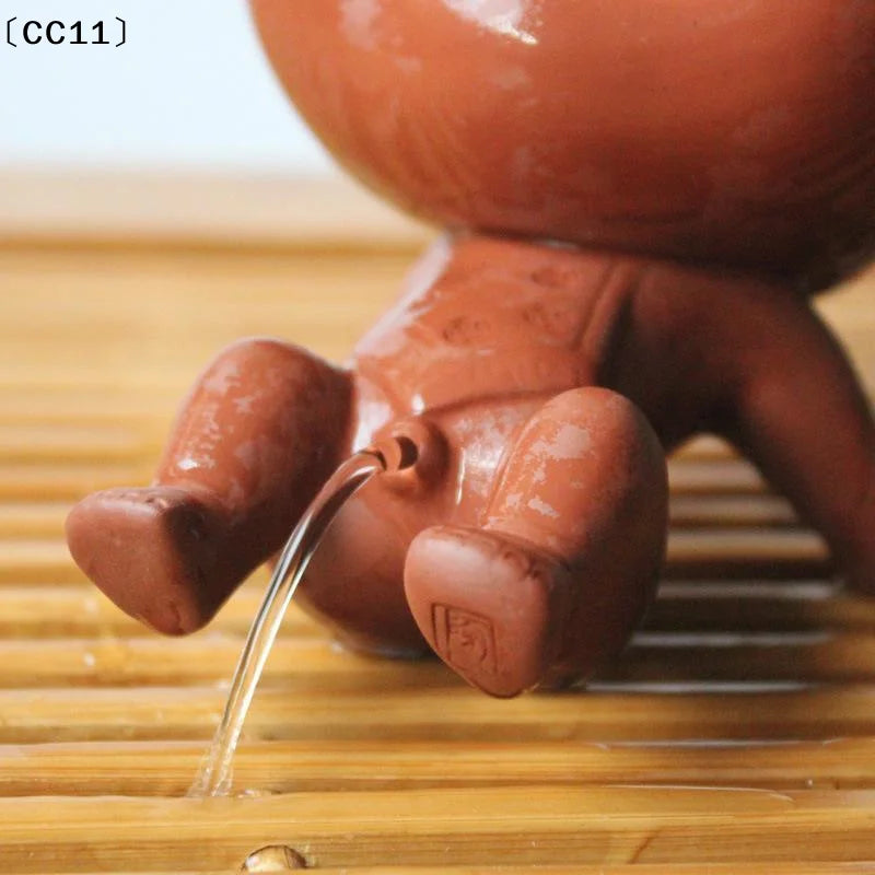 Cute Purple Sand Urine Boy Tea Pet Household Can Raise Tea Table Ornaments Fun Peeing Doll Tea Toy Set Accessories〔CC11〕 Vue