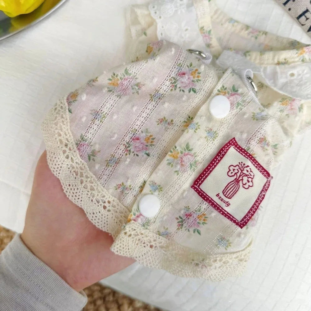 Cute Thin Breathable Pet Flying Sleeves Skirt Cotton Soft Cat Dress Comfortable Anti-Shedding Dog Cooler Clothes Spring Vue