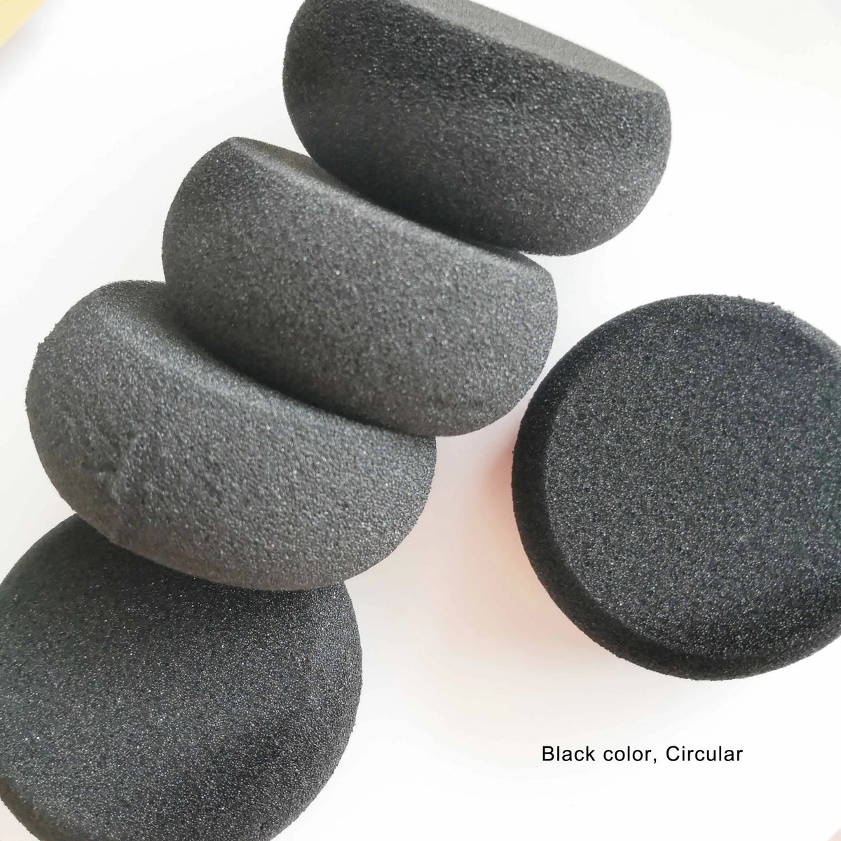5pcs Soft and Skin Friendly Yellow Black Pink Water Droplets Semi-circular body Art painting sponge Vue B-5 round-1 China Mainland