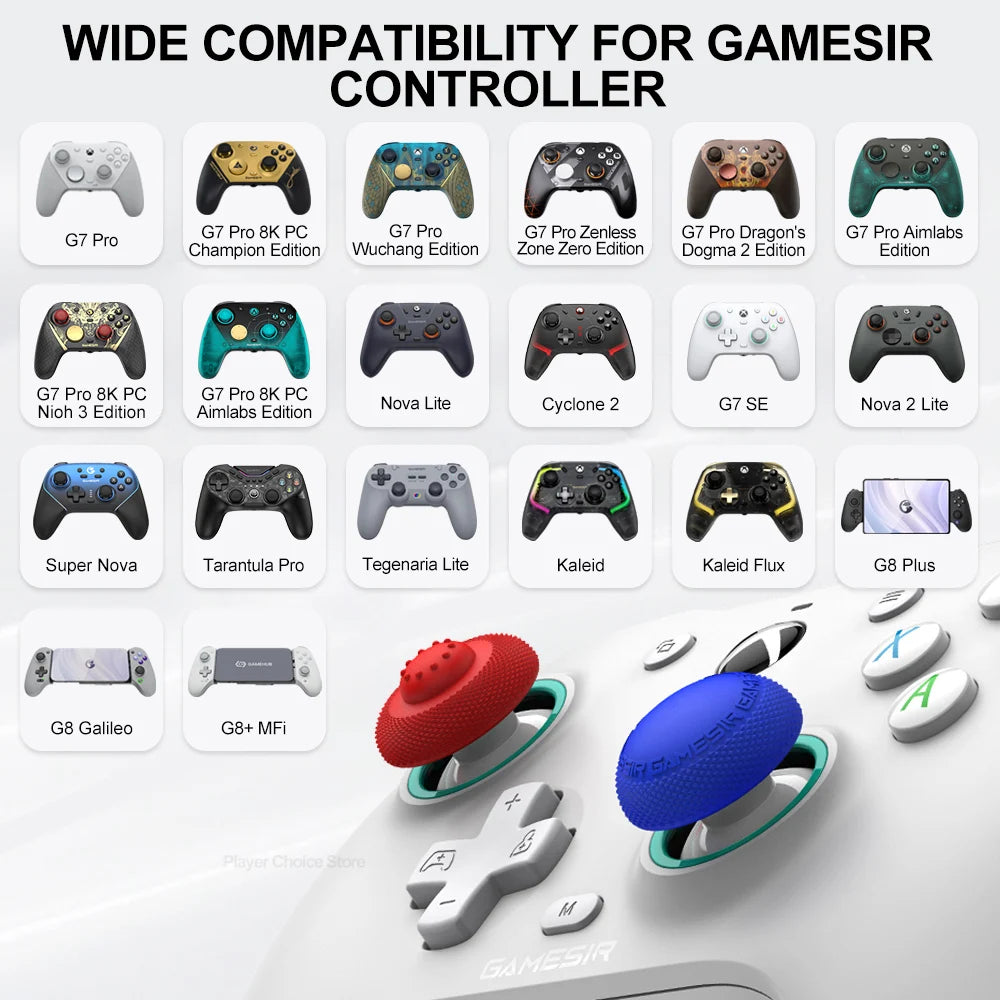 GameSir Joysticks Caps for G7 PRO G7 Pro 8K Cyclone 2 G7 SE G8 Plus Nova 2 Lite Gamepads Colorful Silicon Thumb Grips Caps Vue