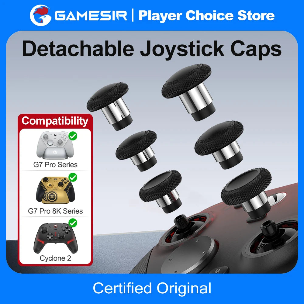 GameSir Joystick Caps for G7 Pro G7 Pro 8K Cyclone 2 Gamepad Accessories 3 Pairs Personalized Caps Smooth Steel Ring Control Vue